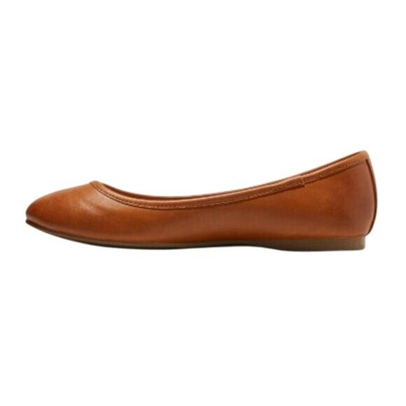 A New Day Women's Cognac Faux Leather Flats Size 6.5W - Picture 3 of 7